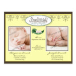 Darling Twin Boys Lemon Birth/Baby Announcement Post Card