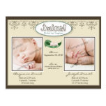 Darling Twin Boys Sepia Birth/Baby Announcement Postcard