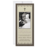 Darling Victorian 4x9.25" Sepia Baptism Invitation