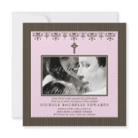 Darling Victorian Baby Pink Baptism Invitation