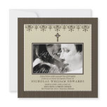 Darling Victorian Sepia Baptism Invitation