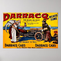 Darracq Beats Time - 122 Miles an Hour - Vintage Posters