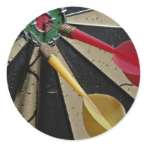 Dart board game round sticker