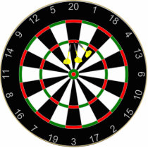 Dart Board with 3X triple 20 dart group. Cut Out