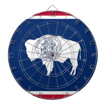 Dartboard with Flag of Wyoming, USA