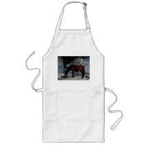 Dartmoor pony licking on beach in south Devon Aprons