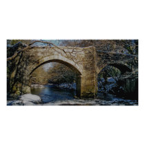 Dartmoor River Dart Holne New Bridge Winter Scene Photo Cards