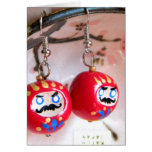 Daruma Earrings Card