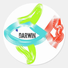 Darwin fish sticker