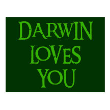 Darwin vous aime cartes postales