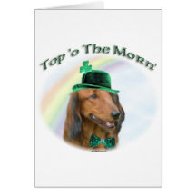 Daschund Top of the Morn Greeting Cards