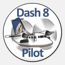 Dash 8 Pilot (United Express) Round Stickers