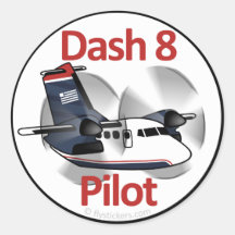 Dash 8 Pilot (USAir Express) Round Sticker