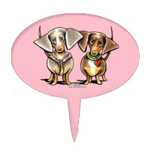Dashing Dappled Dachshunds Cake Picks