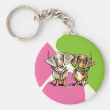 Dashing Dappled Dachshunds Keychains