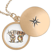 Dashing Dappled Dachshunds Locket