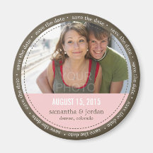 Dashing Frame Save The Date Magnet (Pink)