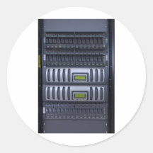 datacenter computer servers rack round stickers