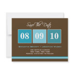 Date Blocks Save The Date Card - Turquoise invitations