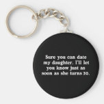 Date My Daughter (White) Keychain
