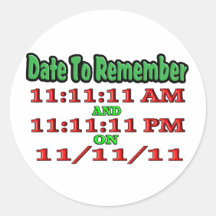 Date To Remember 11-11-11 Sticker