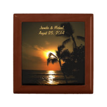 Date tropicale de coutume de coucher du soleil de  boîte à bijoux