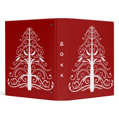Dated Christmas Tree on Red Binder by loraseverson