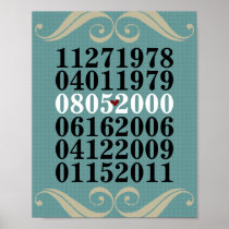Dated Wall Art - Families w/3 Children Print