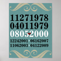 Dated Wall Art - Families w/4 Children Print