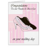 Daugher & Son in Law Wedding day cream congratulat Card