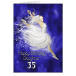 Daughter age 35, leaping ballerina birthday card
