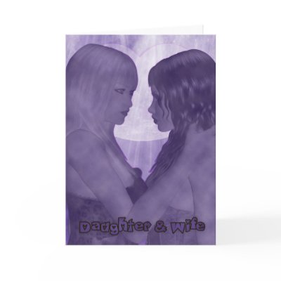 Daughter and Wife Lesbian Valentine's Day Card by moonlake