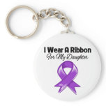 Daughter  - I Wear Purple Ribbon Key Chains