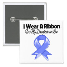 Daughter-in-Law - I Wear Periwinkle Ribbon Pinback Button