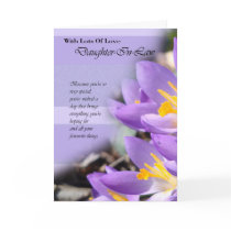 Daughter In Law purple crocus Birthday Card