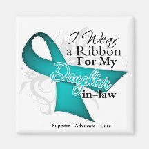 Daughter-in-Law  - Teal Ribbon Awareness Refrigerator Magnet