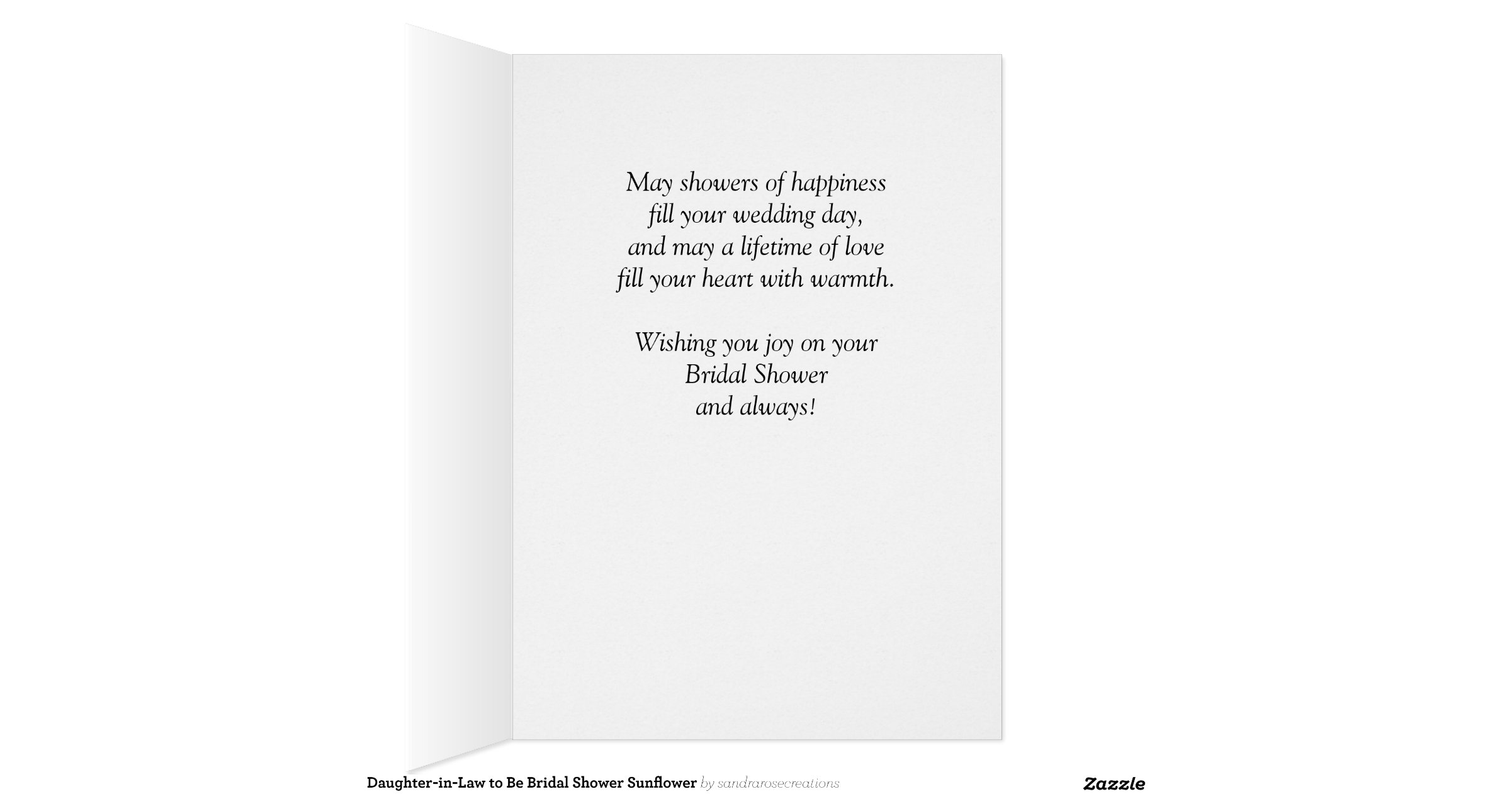 Daughter-in-Law to Be Bridal Shower Sunflower Greeting Card Zazzle