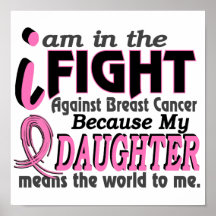 Daughter Means The World To Me Breast Cancer Print
