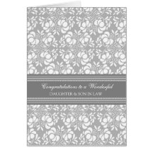 Daughter & Son In Law Wedding Congratulations Grey Cards