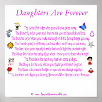 Daughters Are Forever Themed Poem with Graphics Poster