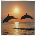Dauphins par coucher du soleil serviette