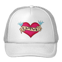 Dave - Custom Heart Tattoo T-shirts & Gifts Mesh Hat