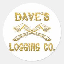 Dave's Logging Company Round Stickers