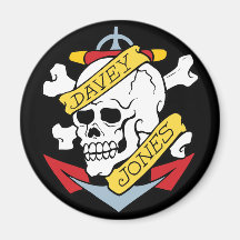 Davey Jones Tattoo Fridge Magnet