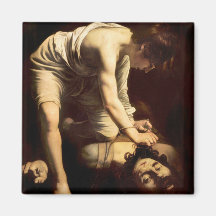 David and Goliath - Caravaggio c.1610 Magnets