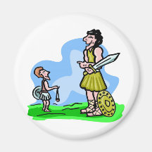 David and Goliath Christian artwork Refrigerator Magnets