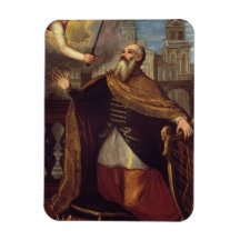 David (oil on panel) rectangle magnet