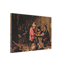 David Teniers the Younger - Farmers making music Gallery Wrapped Canvas