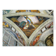 David und Goliath by Michelangelo Unterberger Greeting Card