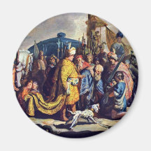 David With The Head Of Goliath Before Saul. Refrigerator Magnets